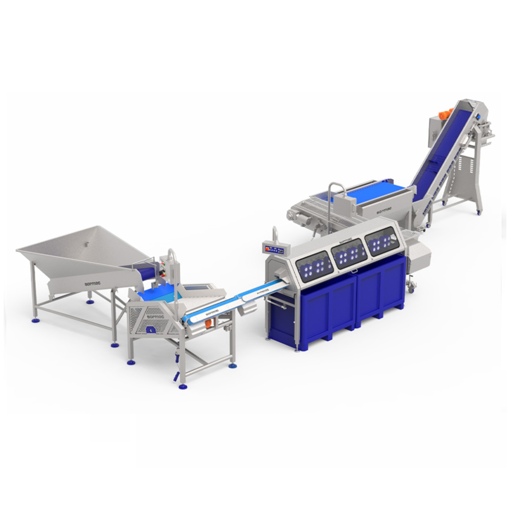 Carrot peeling and cutting line (high capacity)